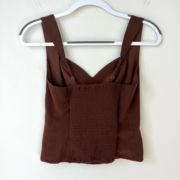 Abercrombie Sweetheart Neckline Corset Tank Top Chocolate Brown - Picture 2 of 6